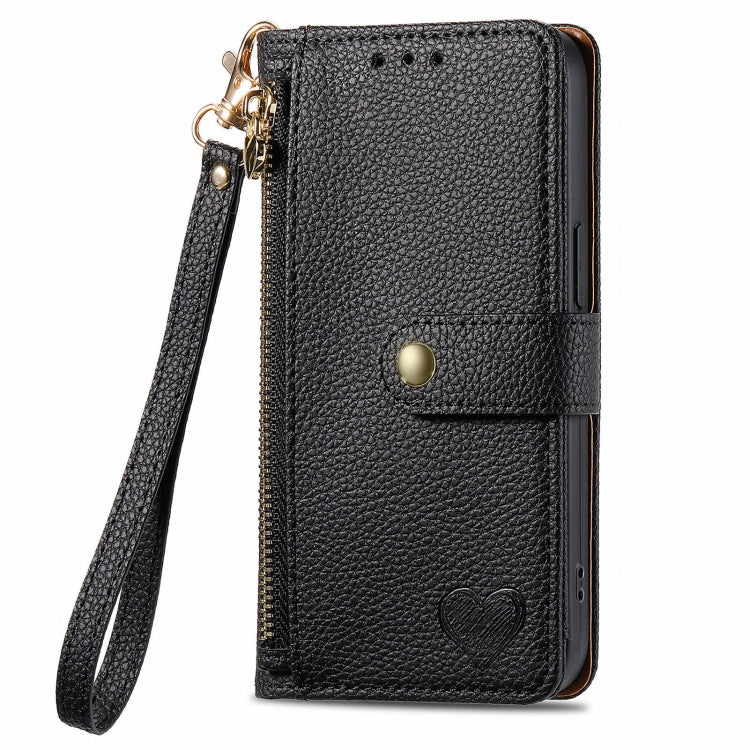 For Huawei Pura 70 Pro+ Love Zipper Lanyard Leather Phone Case(Black)