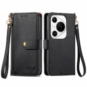 For Huawei Pura 70 Pro+ Love Zipper Lanyard Leather Phone Case(Black)