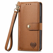 For Huawei Pura 70 Pro+ Love Zipper Lanyard Leather Phone Case(Brown)