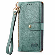For Huawei Pura 70 Pro+ Love Zipper Lanyard Leather Phone Case(Green)