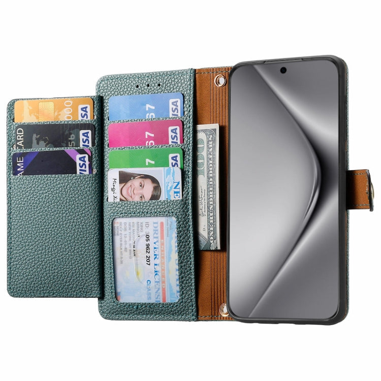 For Huawei Pura 70 Pro+ Love Zipper Lanyard Leather Phone Case(Green)
