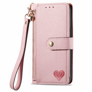 For Huawei Pura 70 Pro+ Love Zipper Lanyard Leather Phone Case(Pink)