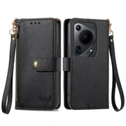 For Huawei Pura 70 Ultra Love Zipper Lanyard Leather Phone Case(Black)