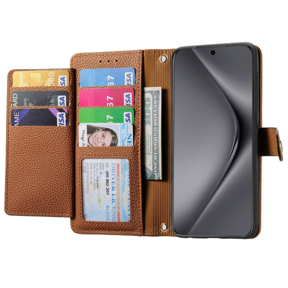 For Huawei Pura 70 Ultra Love Zipper Lanyard Leather Phone Case(Brown)