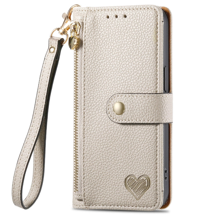 For Huawei Pura 70 Ultra Love Zipper Lanyard Leather Phone Case(Gray)