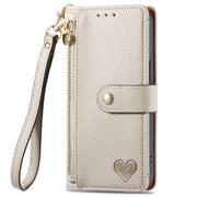 For Huawei Pura 70 Ultra Love Zipper Lanyard Leather Phone Case(Gray)