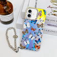 For iPhone 16 Plus Electroplating Laser Butterfly Phone Case with Wrist Strap(Color Butterflies AB1) - iPhone 16 Plus Cases by PMC TechLife | Online Shopping South Africa | PMC TechLife | Buy Now Pay Later Mobicred