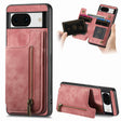 For Google Pixel 9 / 9 Pro Retro Leather Zipper Wallet Back Phone Case(Pink) - Google Cases by PMC TechLife | Online Shopping South Africa | PMC TechLife | Buy Now Pay Later Mobicred