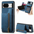 For Google Pixel 9 / 9 Pro Retro Leather Zipper Wallet Back Phone Case(Blue) - Google Cases by PMC TechLife | Online Shopping South Africa | PMC TechLife | Buy Now Pay Later Mobicred