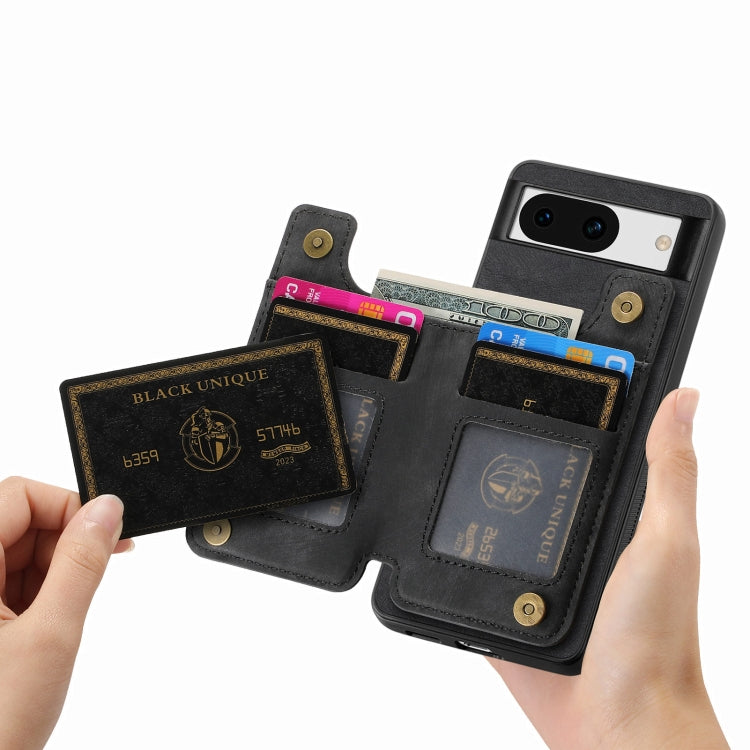 For Google Pixel 9 / 9 Pro Retro Leather Zipper Wallet Back Phone Case(Black)