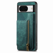 For Google Pixel 9 / 9 Pro Retro Leather Zipper Wallet Back Phone Case(Green)