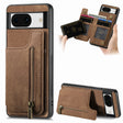 For Google Pixel 9 Pro XL Retro Leather Zipper Wallet Back Phone Case(Brown) - Google Cases by PMC TechLife | Online Shopping South Africa | PMC TechLife | Buy Now Pay Later Mobicred