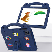 For Teclast M50 HD 10.1 / M50 Pro 10.1 2023 Handle Kickstand Children EVA Shockproof Tablet Case(Navy Blue)