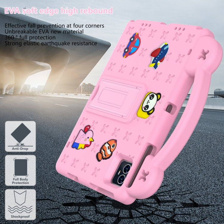 For Blackview Tab 80 10.1 2023 Handle Kickstand Children EVA Shockproof Tablet Case(Pink)