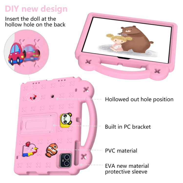 For Blackview Tab 80 10.1 2023 Handle Kickstand Children EVA Shockproof Tablet Case(Pink)