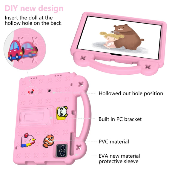 For Blackview Tab 80 10.1 2023 Handle Kickstand Children EVA Shockproof Tablet Case(Pink)