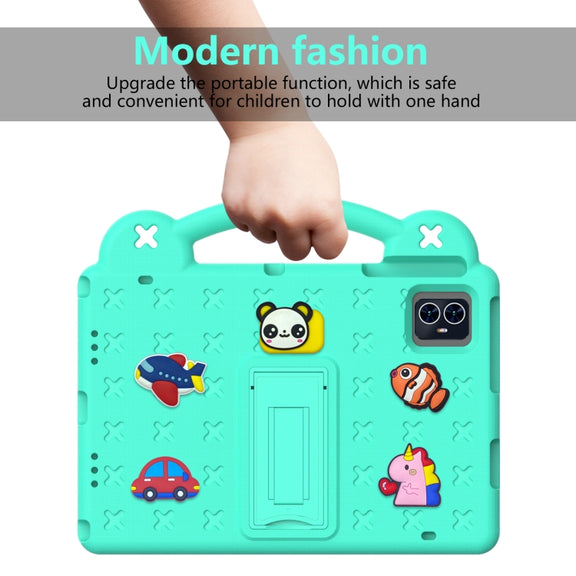 For Blackview Tab 80 10.1 2023 Handle Kickstand Children EVA Shockproof Tablet Case(Mint Green)