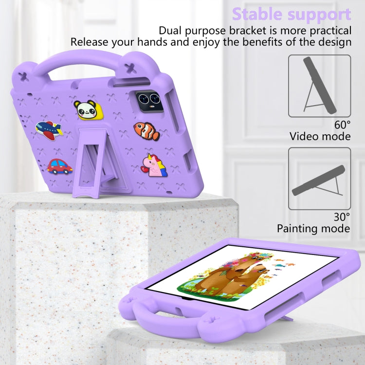 For Blackview Tab 80 10.1 2023 Handle Kickstand Children EVA Shockproof Tablet Case(Light Purple)