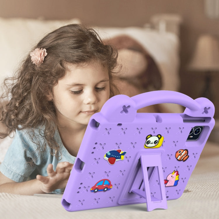 For Blackview Tab 80 10.1 2023 Handle Kickstand Children EVA Shockproof Tablet Case(Light Purple)