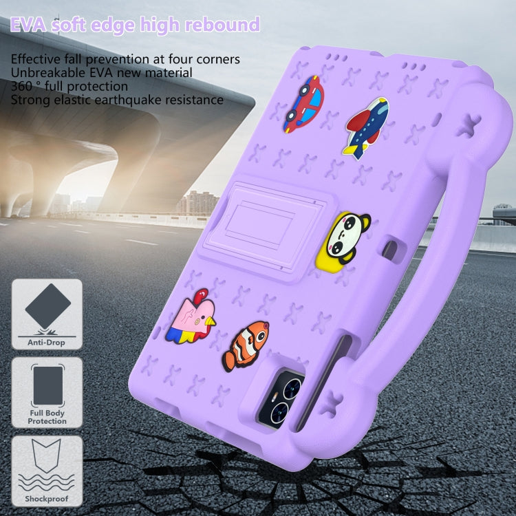 For Blackview Tab 80 10.1 2023 Handle Kickstand Children EVA Shockproof Tablet Case(Light Purple)