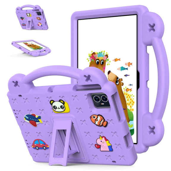 For Blackview Tab 80 10.1 2023 Handle Kickstand Children EVA Shockproof Tablet Case(Light Purple)