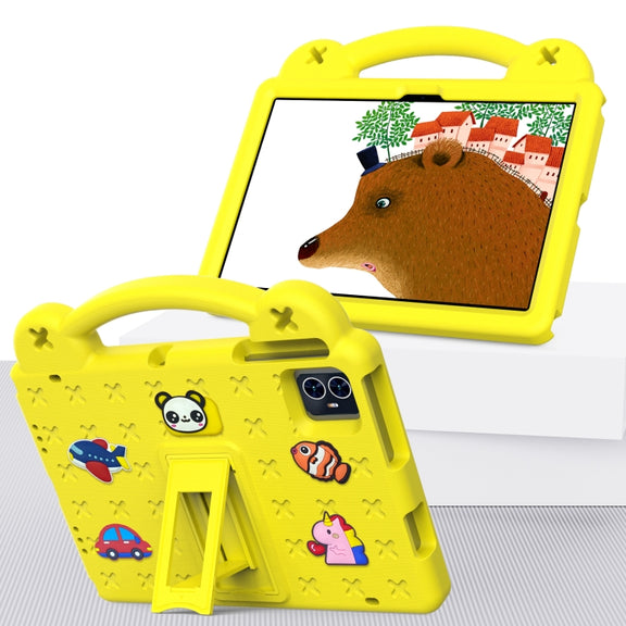For Blackview Tab 80 10.1 2023 Handle Kickstand Children EVA Shockproof Tablet Case(Yellow)