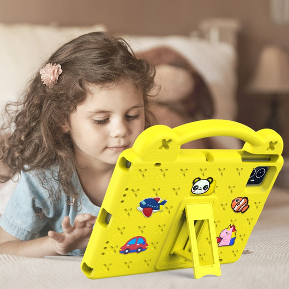 For Blackview Tab 80 10.1 2023 Handle Kickstand Children EVA Shockproof Tablet Case(Yellow)