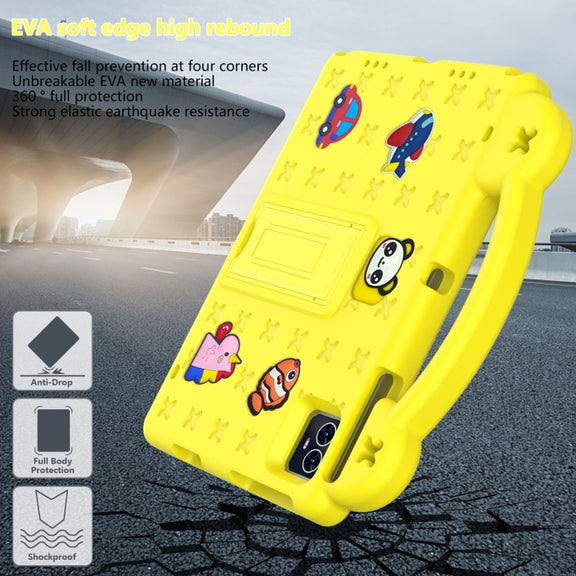 For Blackview Tab 80 10.1 2023 Handle Kickstand Children EVA Shockproof Tablet Case(Yellow)
