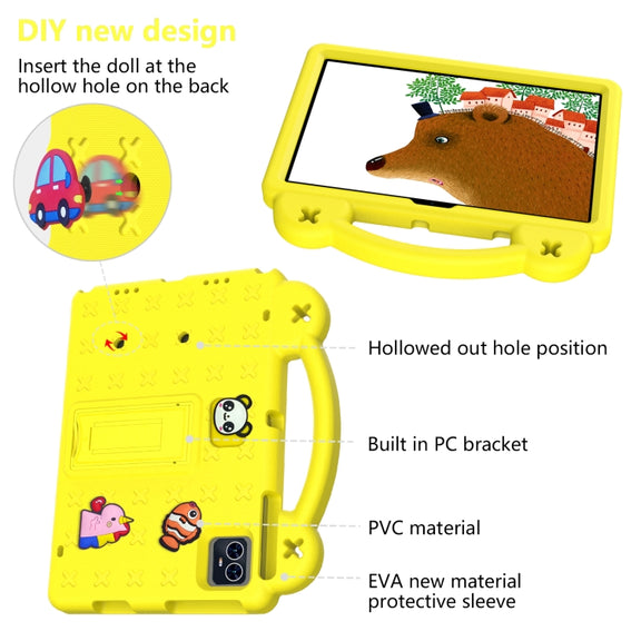 For Blackview Tab 80 10.1 2023 Handle Kickstand Children EVA Shockproof Tablet Case(Yellow)