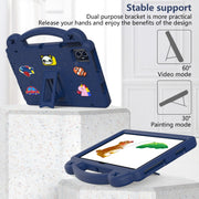 For Blackview Tab 80 10.1 2023 Handle Kickstand Children EVA Shockproof Tablet Case(Navy Blue)