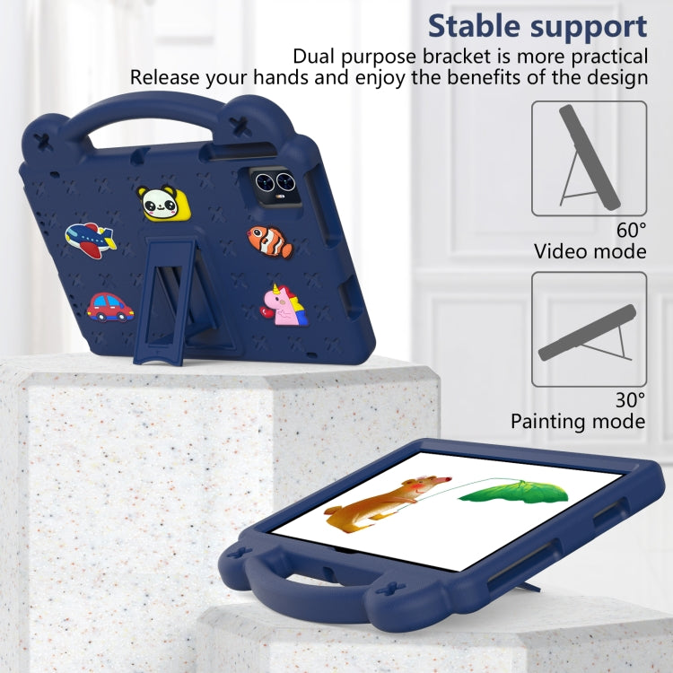 For Blackview Tab 80 10.1 2023 Handle Kickstand Children EVA Shockproof Tablet Case(Navy Blue)
