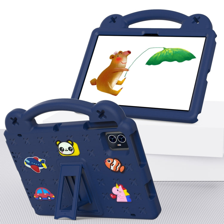 For Blackview Tab 80 10.1 2023 Handle Kickstand Children EVA Shockproof Tablet Case(Navy Blue)