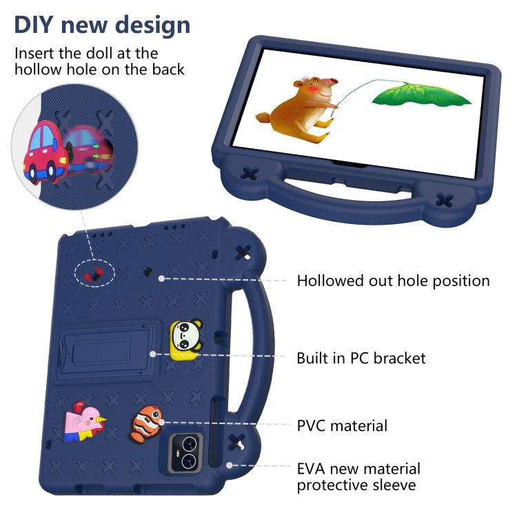 For Blackview Tab 80 10.1 2023 Handle Kickstand Children EVA Shockproof Tablet Case(Navy Blue)
