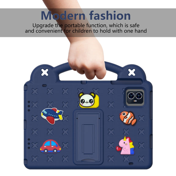 For Blackview Tab 80 10.1 2023 Handle Kickstand Children EVA Shockproof Tablet Case(Navy Blue)