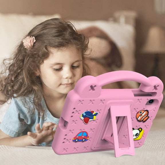 For Walmart Onn 7.0 Gen4 2024 Handle Kickstand Children EVA Shockproof Tablet Case(Pink)