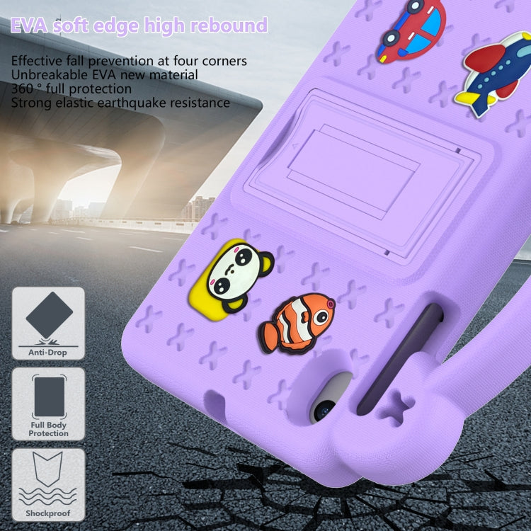 For Walmart Onn 7.0 Gen4 2024 Handle Kickstand Children EVA Shockproof Tablet Case(Light Purple)
