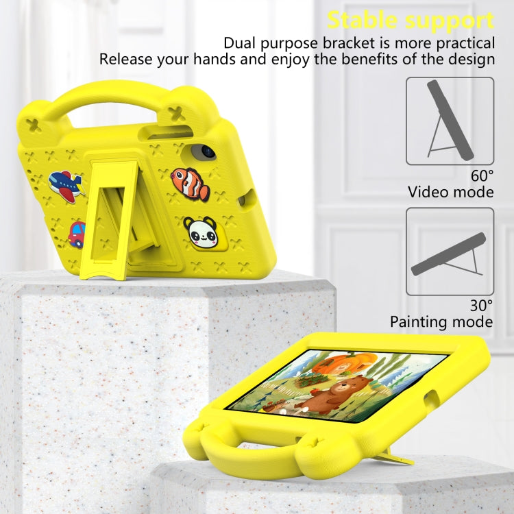 For Walmart Onn 7.0 Gen4 2024 Handle Kickstand Children EVA Shockproof Tablet Case(Yellow)