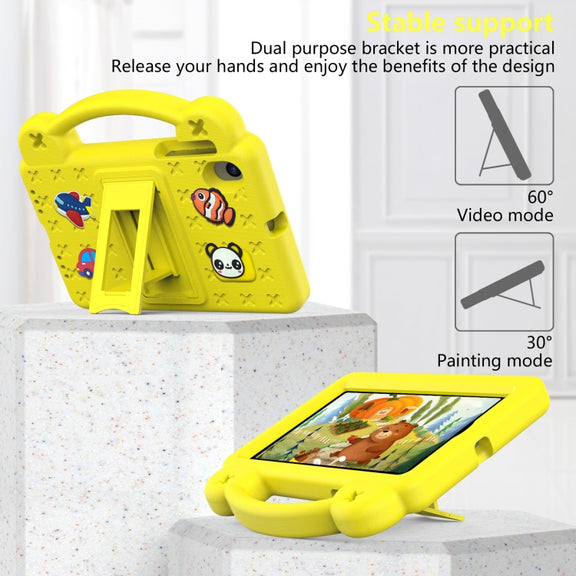 For Walmart Onn 7.0 Gen4 2024 Handle Kickstand Children EVA Shockproof Tablet Case(Yellow)