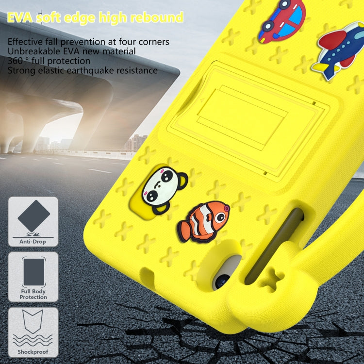 For Walmart Onn 7.0 Gen4 2024 Handle Kickstand Children EVA Shockproof Tablet Case(Yellow)