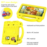 For Walmart Onn 7.0 Gen4 2024 Handle Kickstand Children EVA Shockproof Tablet Case(Yellow)
