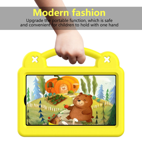 For Walmart Onn 7.0 Gen4 2024 Handle Kickstand Children EVA Shockproof Tablet Case(Yellow)