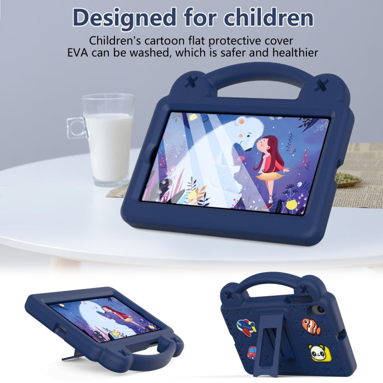 For Walmart Onn 7.0 Gen4 2024 Handle Kickstand Children EVA Shockproof Tablet Case(Navy Blue)