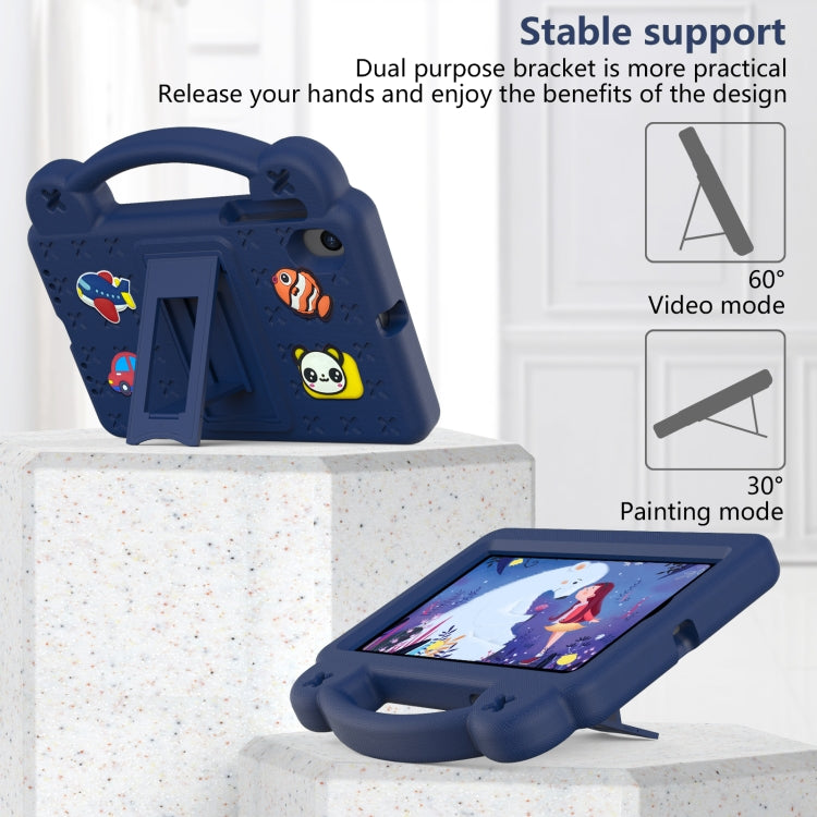 For Walmart Onn 7.0 Gen4 2024 Handle Kickstand Children EVA Shockproof Tablet Case(Navy Blue)