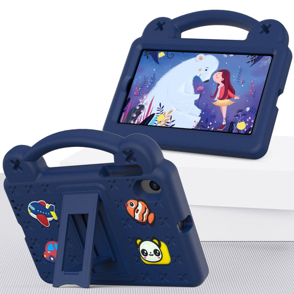 For Walmart Onn 7.0 Gen4 2024 Handle Kickstand Children EVA Shockproof Tablet Case(Navy Blue)