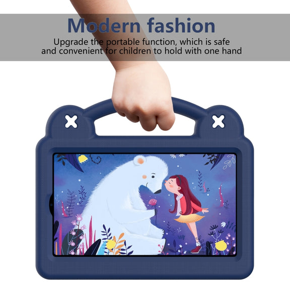 For Walmart Onn 7.0 Gen4 2024 Handle Kickstand Children EVA Shockproof Tablet Case(Navy Blue)