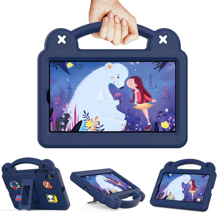 For Walmart Onn 7.0 Gen4 2024 Handle Kickstand Children EVA Shockproof Tablet Case(Navy Blue)