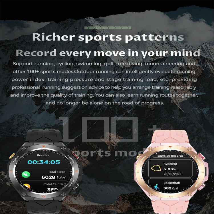 KC82 1.45 inch Color Screen Smart Watch, Support Bluetooth Call / Wellness Tracking(Black)