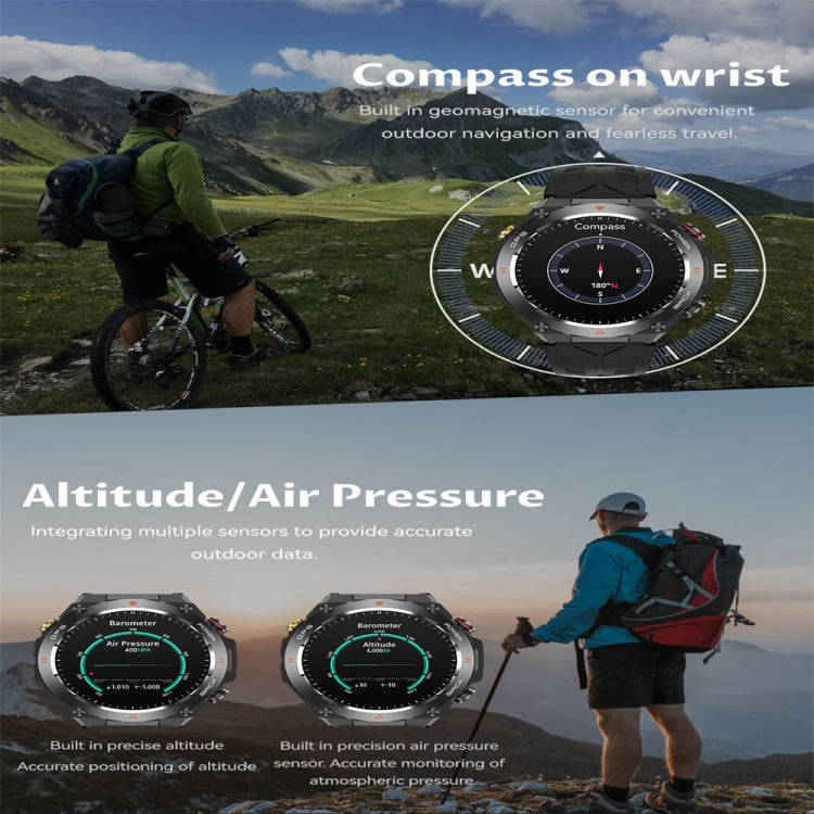KC82 1.45 inch Color Screen Smart Watch, Support Bluetooth Call / Wellness Tracking(Black)