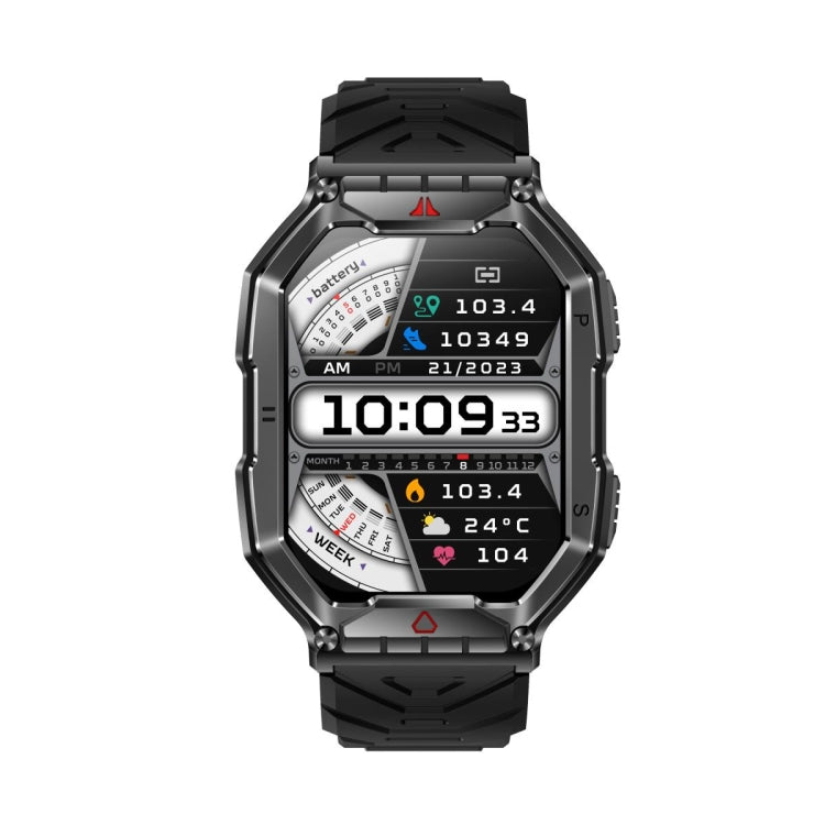 KR82 2.1 inch Color Screen Smart Watch, Support Bluetooth Call / Wellness Tracking(Black)