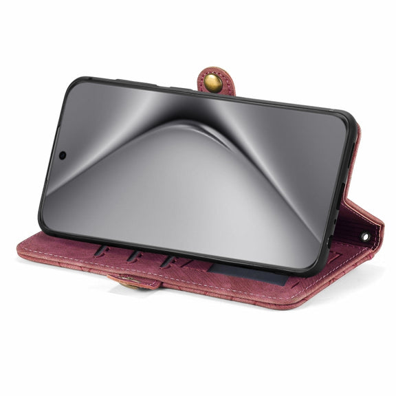 For Huawei Pura 70 Pro+ Geometric Zipper Wallet Side Buckle Leather Phone Case(Red)